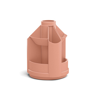 Подставка-органайзер без наполнения, 10 отделений, вращающаяся ErichKrause Mini Desk Powder, персик