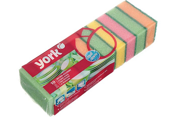 Губка для мытья посуды 10шт, 29*90*60мм YORK Джамбо