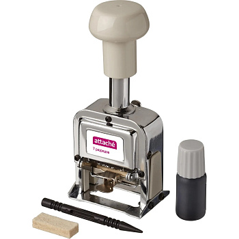 Нумератор 7-разрядный, оттиск 23*5мм, автоматический Attache, металлический