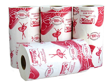 Полотенца бумажные МИЛЕЯ 2-х слойные, спайка 2шт (2*15м), белые