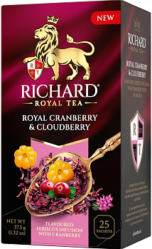 Чай пакетированный RICHARD Cranberry & Cloudberry, фруктово-травяной, 25п*1,5г