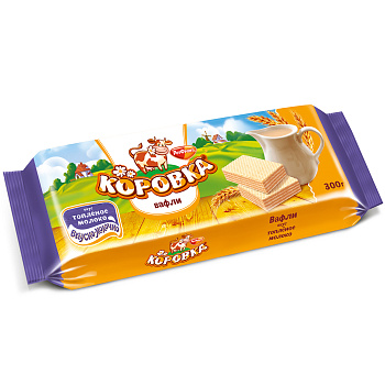 Вафли РОТ ФРОНТ Коровка, со вкусом топленого молока, 300г