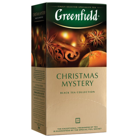 Чай пакетированный GREENFIELD Christmas Mystery, черный с корицей, 25п_1,5г