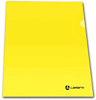 Папка-уголок A4 0,18мм, плотный пластик LAMARK, прозрачная, желтая