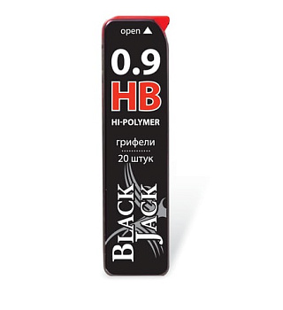 Грифели 0,9мм HB BRAUBERG Black Jack, 20шт