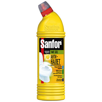 Чистящее средство 750мл SANFOR WC gel Лимонная свежесть