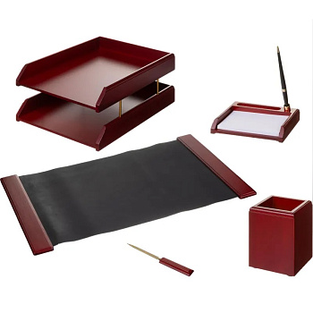 Набор настольный M5C-10A, 5 предметов, красное дерево