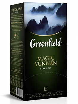 Чай пакетированный GREENFIELD Magic Yunnan, черный китайский, 25п*2г