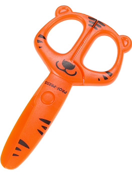 Ножницы пластиковые 120мм PROF-PRESS Тигруля, фигурные ручки