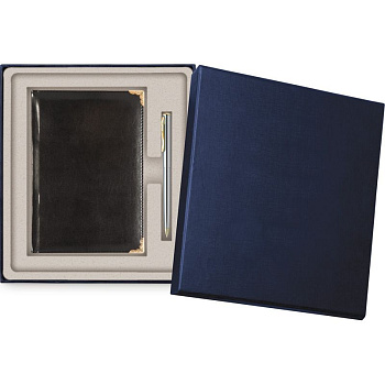 НАБОР ПОДАРОЧНЫЙ Ежедневник 2026 А5 + шариковая ручка deVENTE Bellagio, под кожу, черный 168л