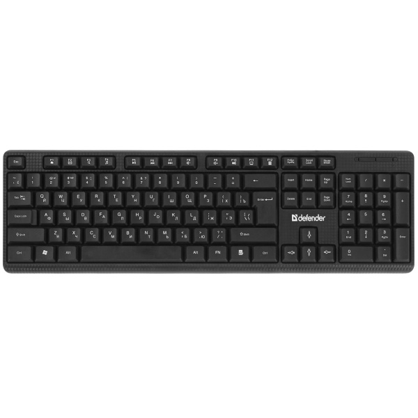 Клавиатура проводная DEFENDER Daily HB-162, USB, 104 клавиши, черная