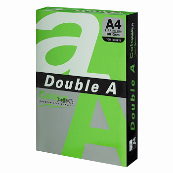 Бумага цветная А4 80 г/м2 зеленая интенсив (Deep Parrot №230) 100л DOUBLE A