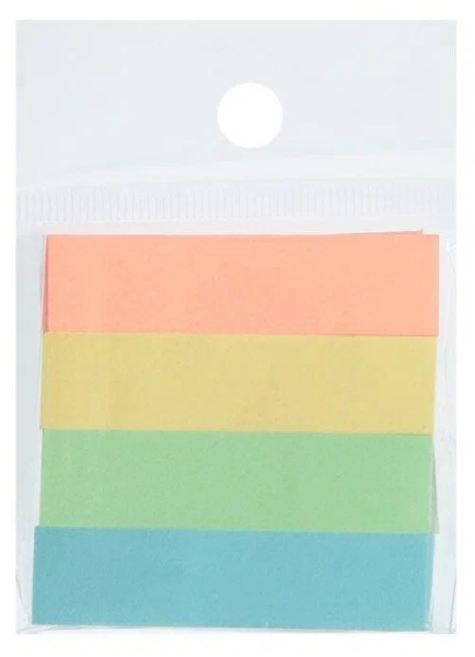 Клейкие закладки бумажные 12_50мм, пастельные, 4 цвета по 100 листов Attache