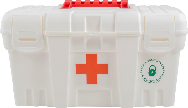 2_Аптечка домашняя органайзер для хранения, 26,5_15,5_14см KEEPLEX Family doctor, белая