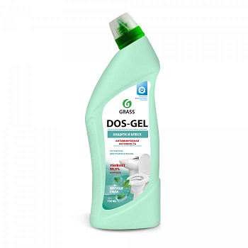 Средство для уборки санитарных помещений 750мл GRASS Dos-gel Мятная сила, щелочное, концентрат, гель