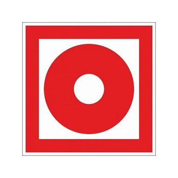 Знак-наклейка "Кнопка включения пожарной автоматики", квадрат, 100*100мм