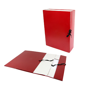 Короб архивный А3 120мм, на завязках, бумвинил ИМИДЖ, складывающийся, бордовый