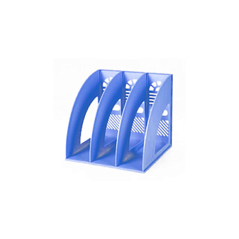 Лоток вертикальный 3 секции сборный, синий