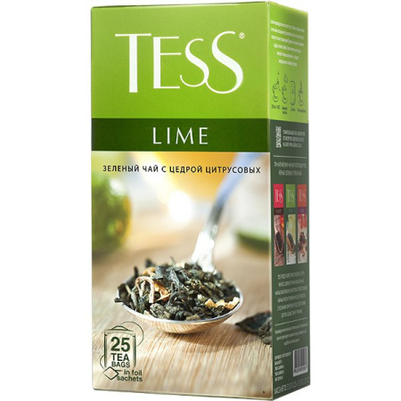 Чай пакетированный TESS Lime, зеленый с ароматом лайма и мяты, 25п_1,5г