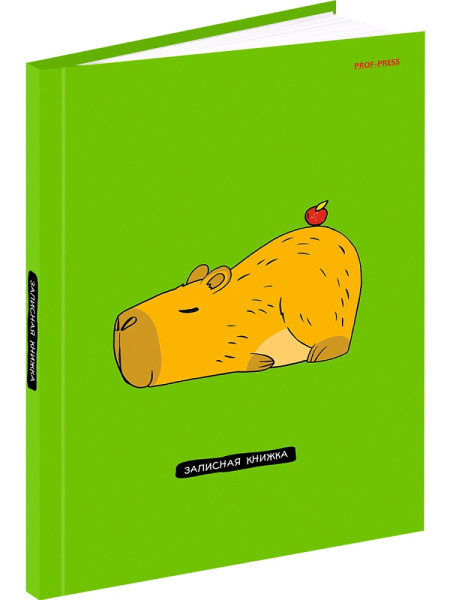 2_Блокнот А5 80л клетка, твердый переплет PROF-PRESS Очаровательная капибара, ламинированная обложка