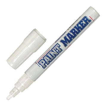 Маркер-краска лаковый (paint marker) MunHwa 4мм, нитро-основа, белый