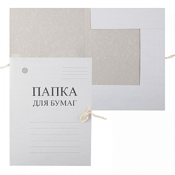 Папка с завязками немелованный картон 320г/м2 DOLCE COSTO, белая
