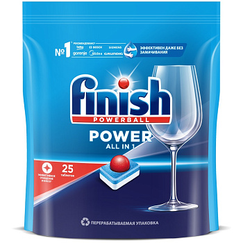 Таблетки для посудомоечных машин FINISH All in 1 Power 25шт, бесфосфатные