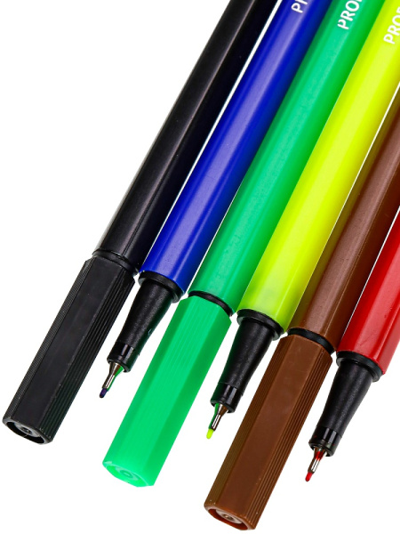 3_Набор капиллярных ручек (линеров) PROF-PRESS 6шт, ассорти