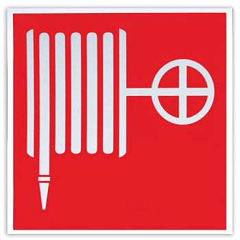Знак-наклейка "Пожарный кран", квадрат, 200*200мм, фотолюминесцентный