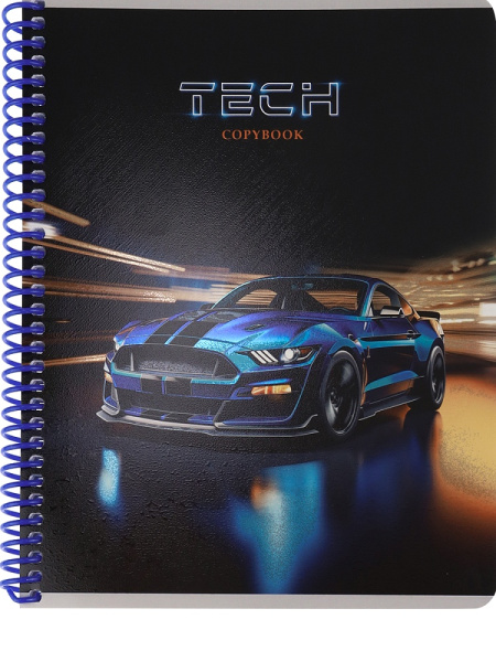 5_Тетрадь А5 96л клетка, цветная спираль COLLEZIONE Автомобильная тематика-1, ассорти