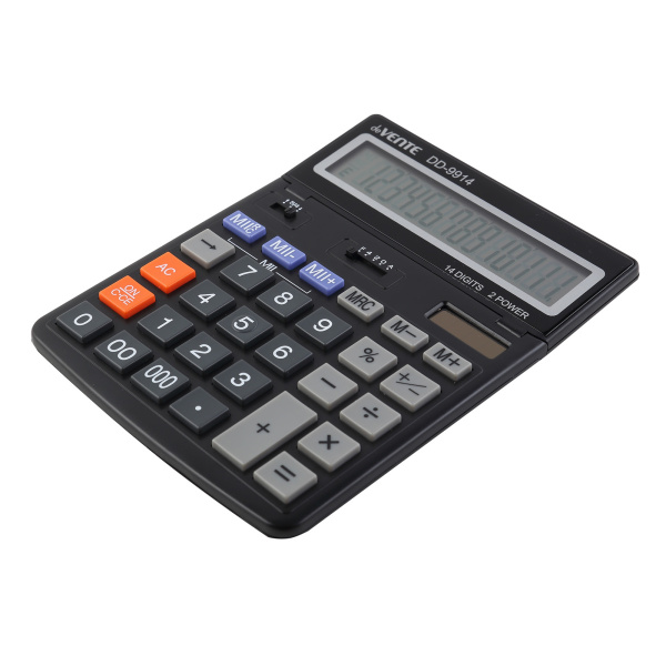 2_Калькулятор 14 разрядов deVENTE DD-9914, 154_203мм, двойное питание