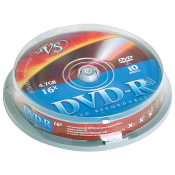 _Диск DVD-R VS 4,7GB 16x Cake Box 10шт
