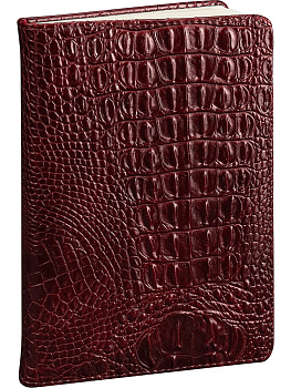 Ежедневник недатированный А5 PROF-PRESS Croco Style, под кожу крокодила, бордовый, 136л