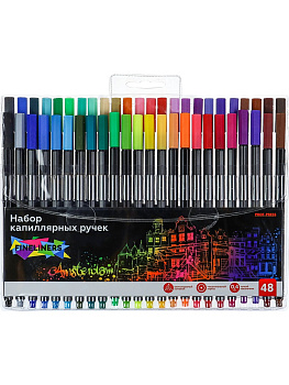 Набор капиллярных ручек (линеров) PROF-PRESS Amsterdam 48шт, ассорти
