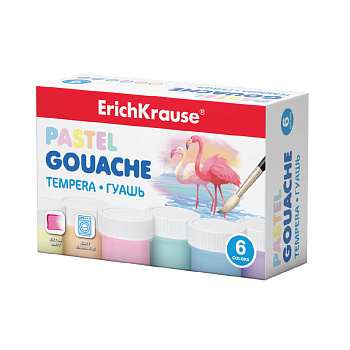 Гуашь 6 цветов по 20мл ErichKrause Pastel