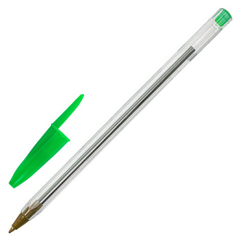 Ручка шариковая 0,5мм STAFF Basic Budget BP-04 ЗЕЛЕНАЯ