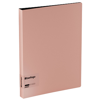 Папка на 4 кольцах, корешок 35мм, пластик 0,7мм, Berlingo Instinct, фламинго