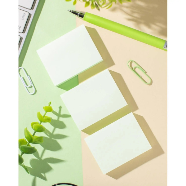 3_Блок самоклеящийся (стикеры) 51_51мм, 100л, пастельный, салатовый Attache
