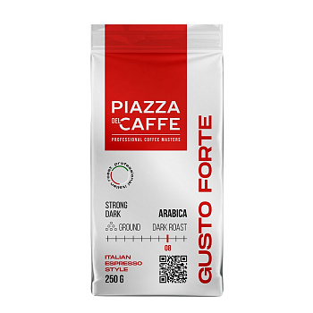 Кофе молотый 250гр PIAZZA DEL CAFFE Gusto Forte