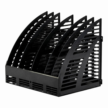 Лоток вертикальный 6 секций сборный STAFF, черный