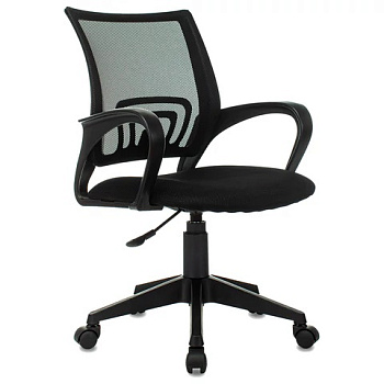 Кресло офисное BRABIX Fly MG-396, с подлокотниками, ткань, сетка, черное