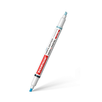 Текстовыделитель двусторонний ErichKrause Liquid Visioline V-16 Neon+Pastel, голубой
