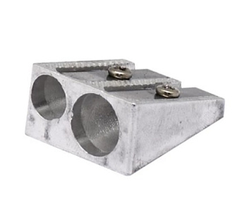 Точилка без контейнера, 2 отверстия, металлическая клиновидная LAMARK