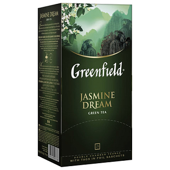 Чай пакетированный GREENFIELD Jasmine Dream, зеленый с жасмином, 25п*2г