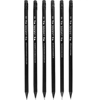 Набор карандашей чернографитных HB, КОМПЛЕКТ 6шт deVENTE Signore Nero