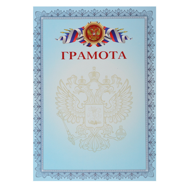 Грамота А4 мелованный картон deVENTE, синяя