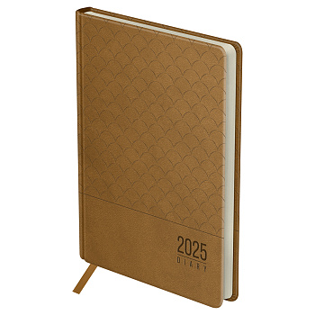 Ежедневник 2025 А5 BG Pattern. Beige, под кожу, бежевый 176л