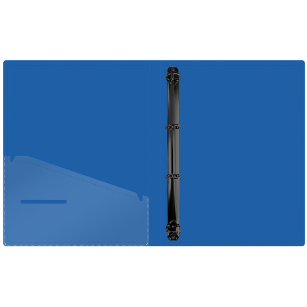 4_Папка на 4 кольцах, корешок 24мм, пластик 700мкм,  Berlingo Soft Touch, 24мм, синяя