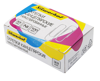 _Скрепки 33мм никелированные 100шт SILWERHOF