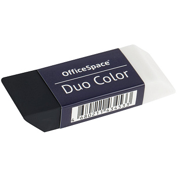 Ластик для чернографитных карандашей 59*21*10мм OfficeSpace Duo Color